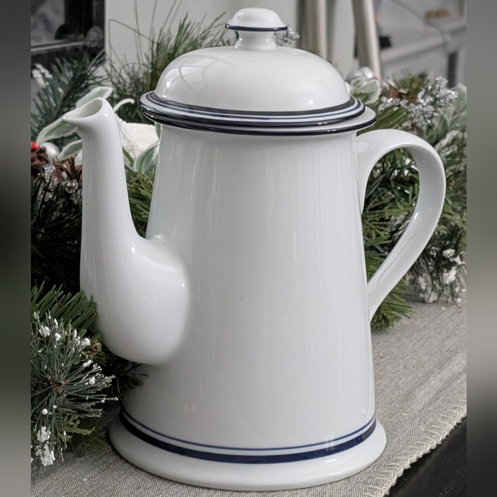 RARE DANSK Bistro Christianshavn Blue Teapot w/Lid MCM Mid century coffee Style